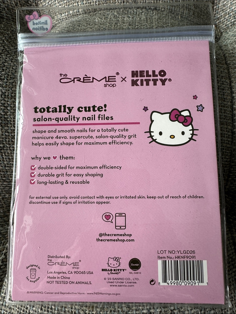 The Crème Shop x Hello Kitty Nail Files Set of 5 Limited Edition NEW - Picture 3 of 3